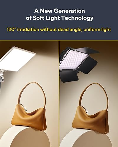 Miniatura 5 de RALENO Luz de Vídeo LED, Batería Integrada de 4000mAh*2 3200-5600K CRI95+ Ajuste de Brillo 0-100% en Luz de Cámara, para Iluminación de Vlog,