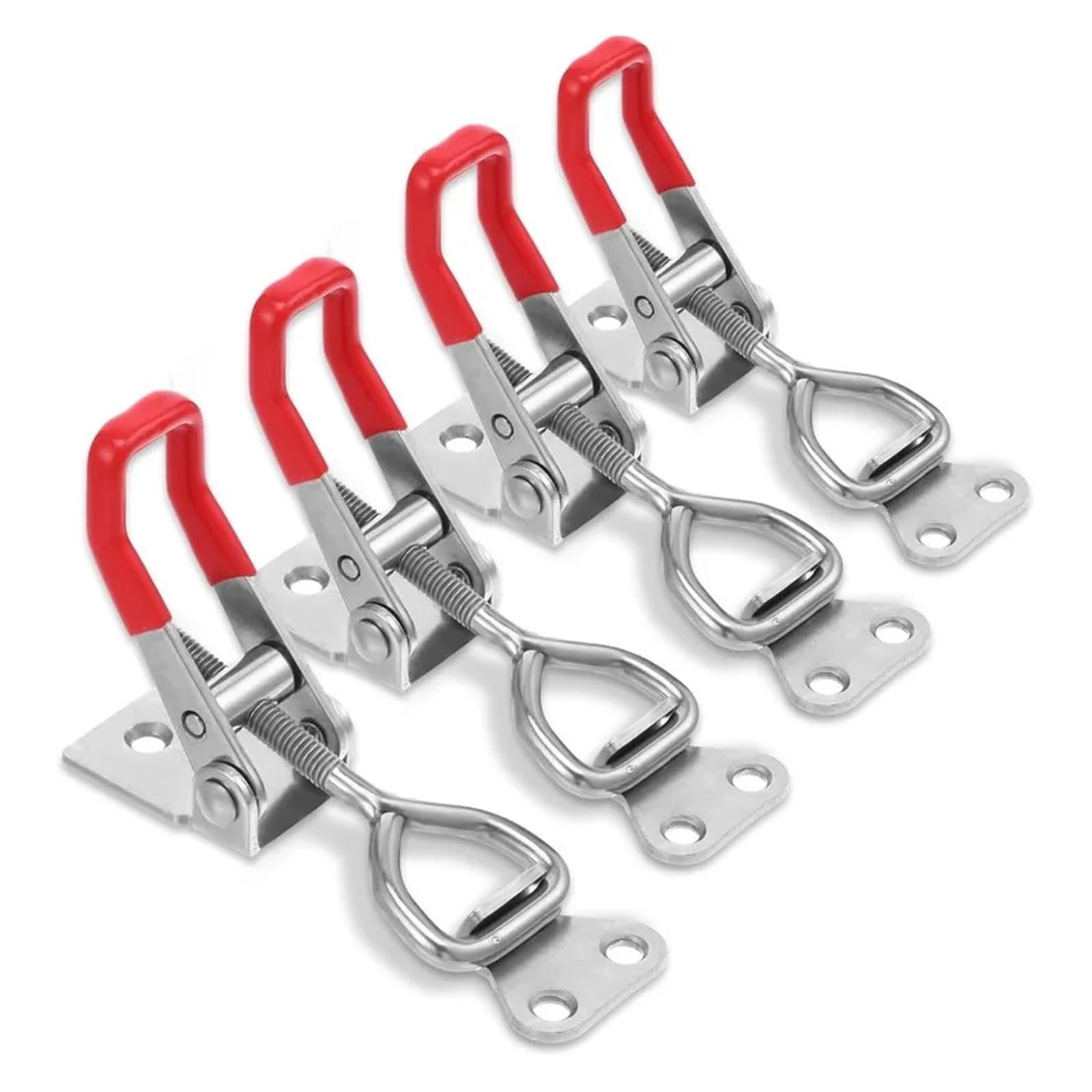 Heavy Duty Adjustable Toggle Clamp Latch Latches Holding Capacity Pull for Smoker Lid Jig Tool Box Cas(Silver-4PCS)