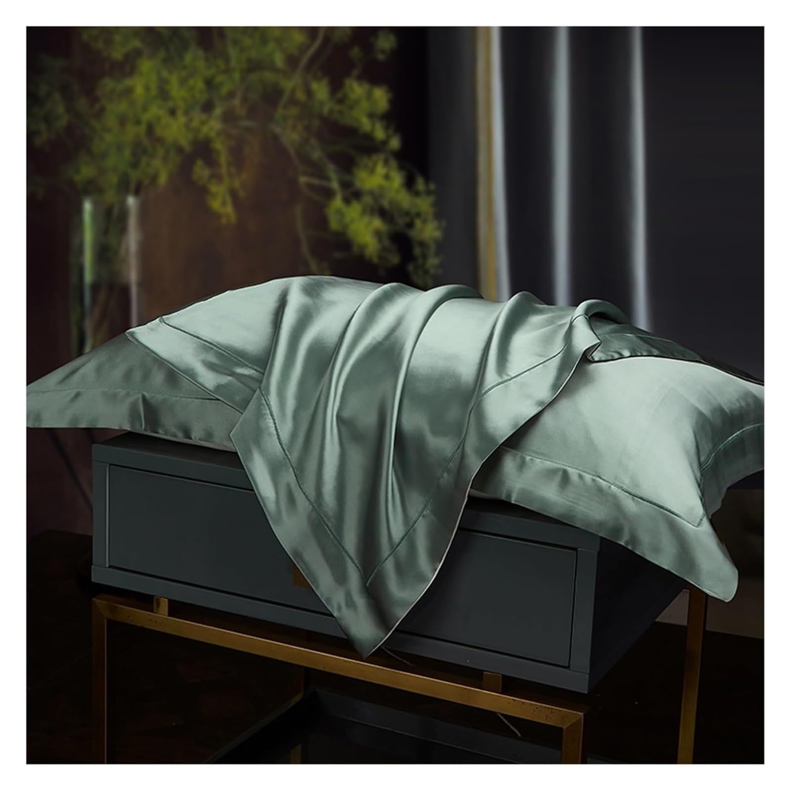 Silk Pillowcases, Pure Silk Pillowcase Real For Sleeping Hair And Skin Health Multicolor 480x740mm(Pistachio)
