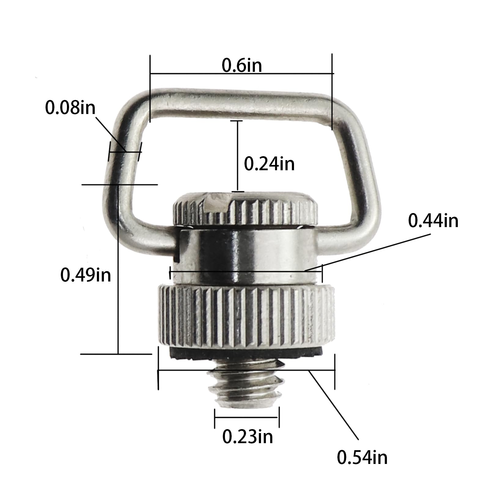 Caishun 1/4 Inch Silver D Ring Neck Strap Wrist Strap Brace Stainless Steel Camera Mount D Ring QR Shoulder Strap Sling Adapter Compatible with DSLR or Camcorder