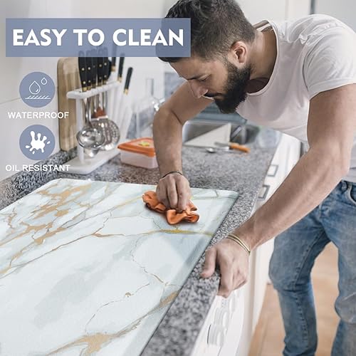 Miniatura 5 de Alfombras y tapetes de cocina antifatiga, juego de 2 alfombrillas de cojín cómodo, 12 de grosor antideslizante, tapete acolchado impermeable para