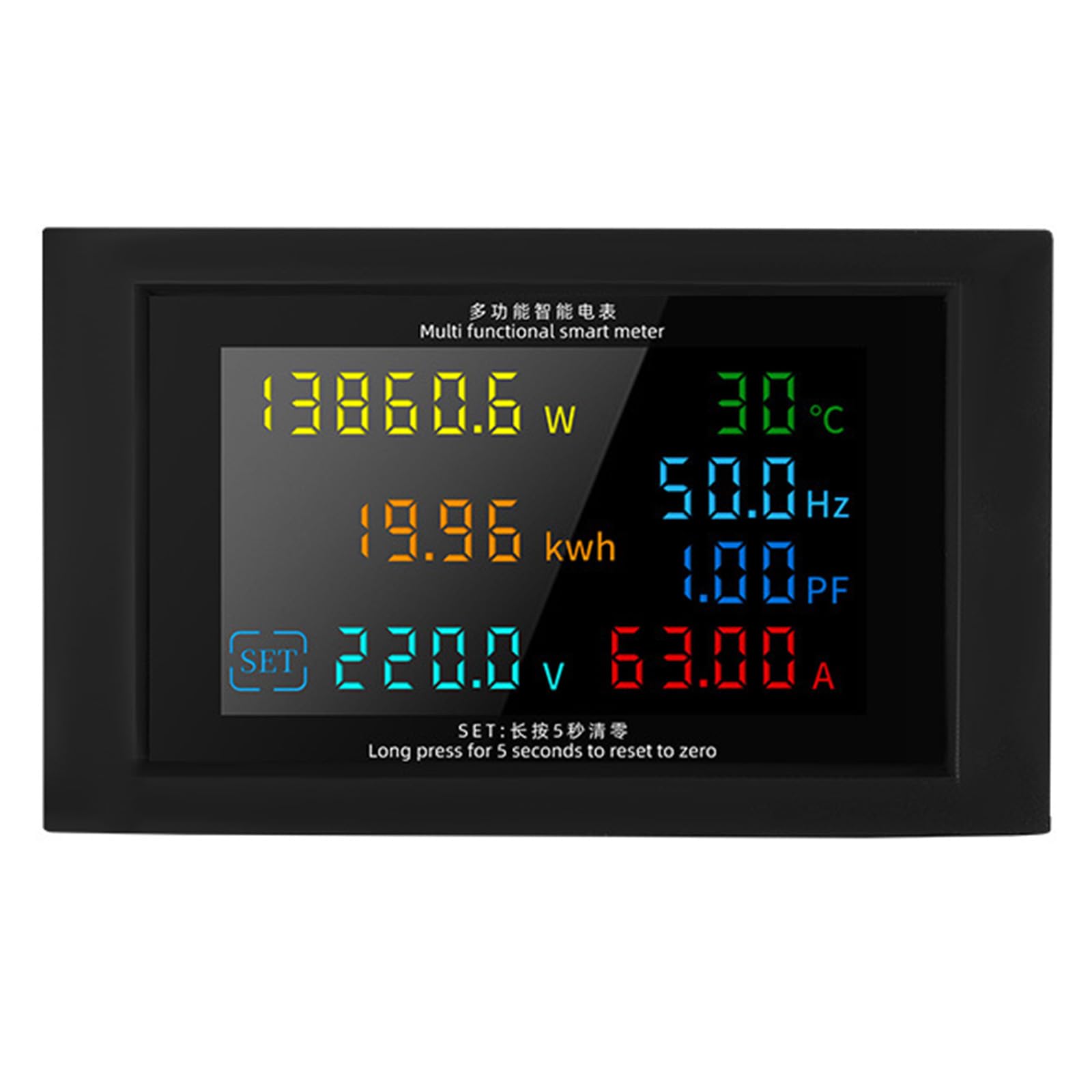 Apglsxy Light Ac50v-380V 100A Current Voltages Amperages Power Energy Panel Meter Lcd Digital Display Ammeter Voltmeter Multimeter Electric Energy Monitors