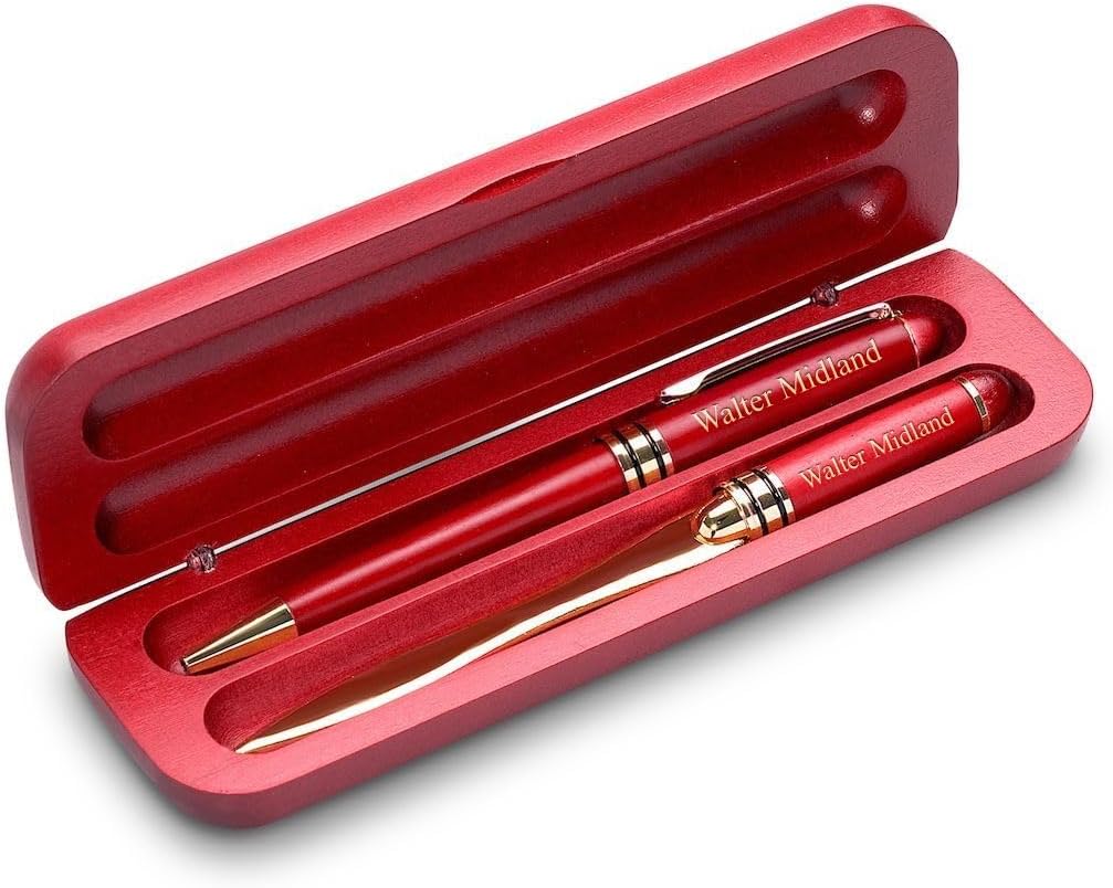 Executive Gift Shoppe | Personalized Cherrywood Pen & Letter Opener Set with Custom Engraving