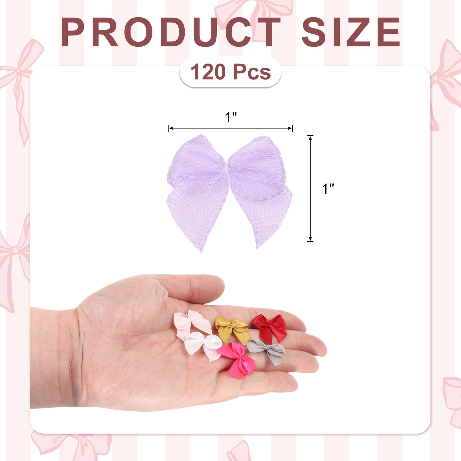 MECCANIXITY 120Pcs Mini Ribbon Bow 1