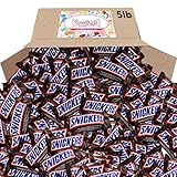 Snickers Candy Bars - Bag of Snickers Fun Size Easter Candy Bars - Individually Wrapped Snickers Bars - Bulk Candy, Valentines Holiday Candy, Halloween, Birthday Party Favors (5 LBS)