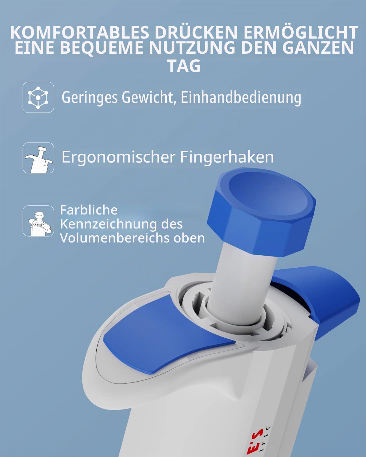 100-1000μl Pipetten 0,1-1mL Pipettor Micropipette Mikropipette Labor Einkanal Pipettierer Mikroliterpipetten Laborpietten ISO8655