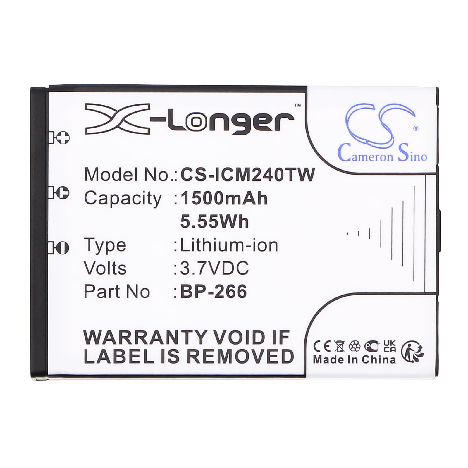 TECHTEK Battery 1500mAh compatible with [Icom] IC-M23, IC-M24, for [Polmar] NAVY-015F replaces BP-266, PB-19