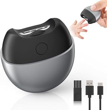 Electric Nail Clipper with USB Charging Automatic Nail Clippers with Led Light & Clip Storage - Fast USB Rechargeable Safety Fingernail Trimmer for Baby Seniors Kids Adults Black, Medium
