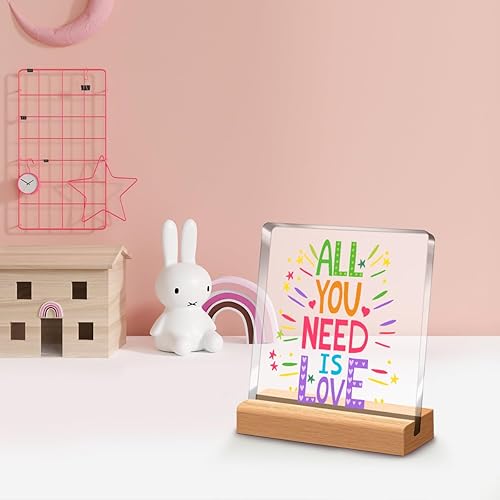 Miniatura 8 de Decoración inspiradora de escritorio, letrero de acrílico con soporte de madera para el hogar, oficina, aula, estante, decoración de mesa, A333