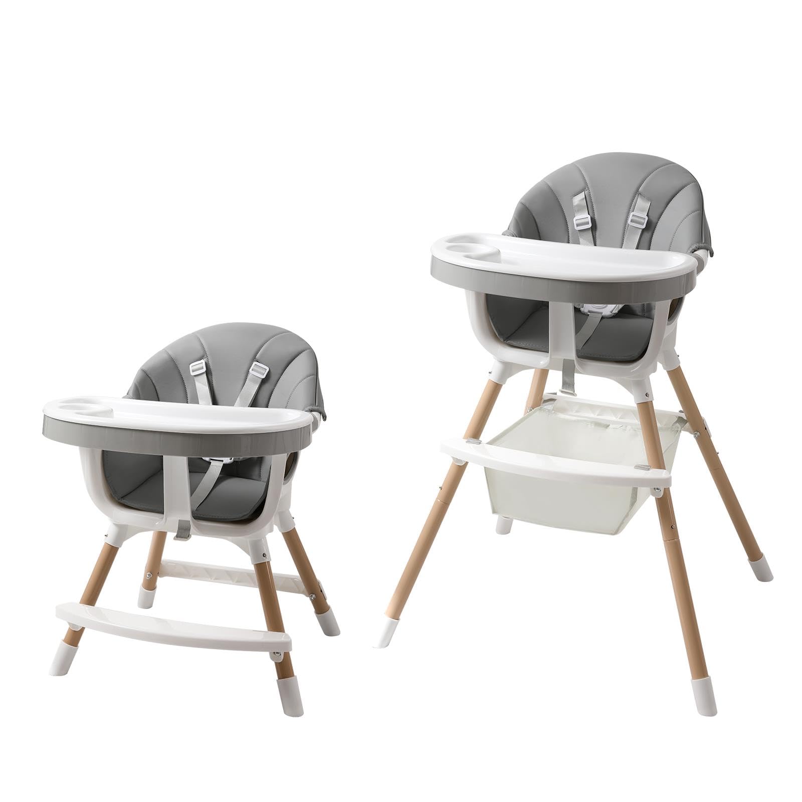 simpa Height Adjustable Baby High Chair – Ergonomic Toddler Seat with Removable Tray, Footrest & 5-Point Safety Harness