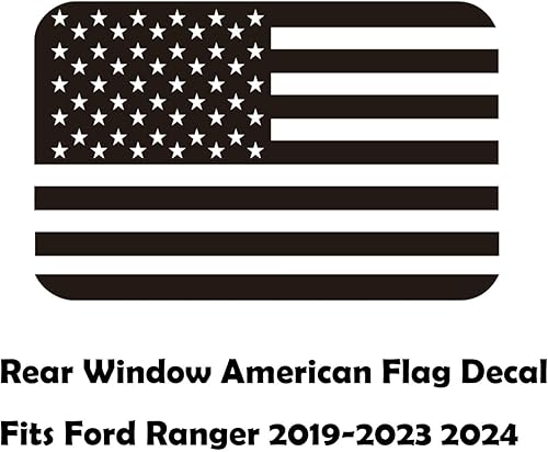 Miniatura 2 de Calcomanía de bandera estadounidense para ventana trasera central para Ford Ranger 2018-2022 2023 2024 2025, calcomanía de vinilo con bandera de