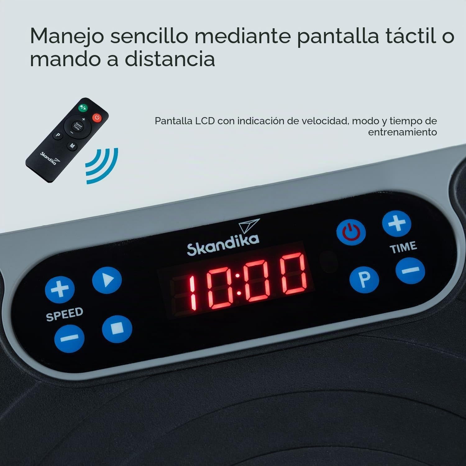 Skandika V2 | Plataforma vibratoria, Asas y Bandas de Entrenamiento, vibración oscilante, diseño Curvo, Motor silencioso, 99 Niveles, Pantalla LCD