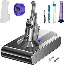 Homesuit V8 Battery Replacement, 21.6V 4500mAh SV10 V8 Battery Compatible with Dyson V8 Animal V8 Absolute V8 Motorhead V8 Fluffy SV10 Handheld Vacuum Cleaner with Pre-Filter + Post-Filter + Brush