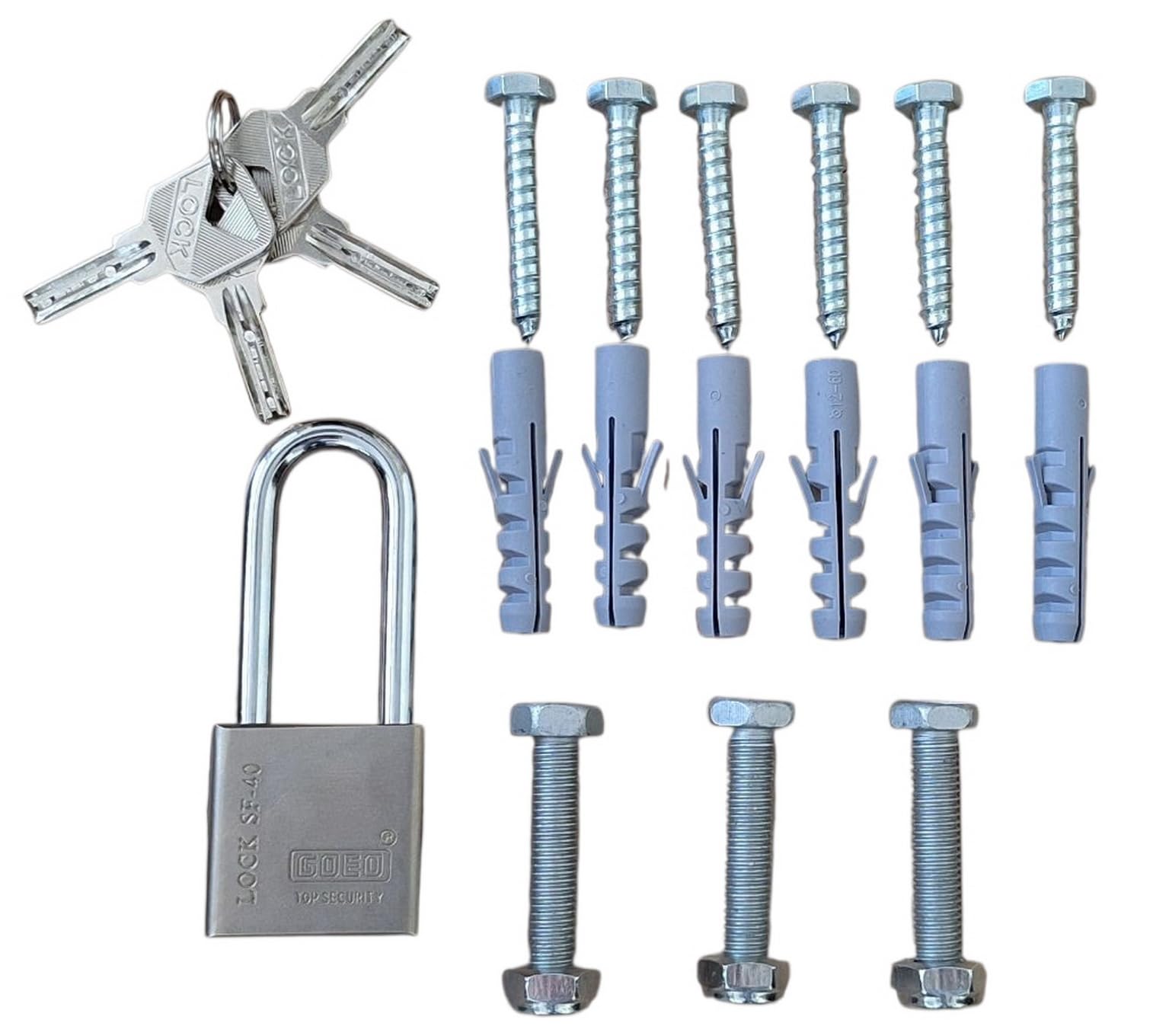 FERRETELIX® Cepo de Parking zincado/Valla Guardaplazas | Bloqueo Manual de Alta Resistencia incluye tornilleria y candado de seguridad