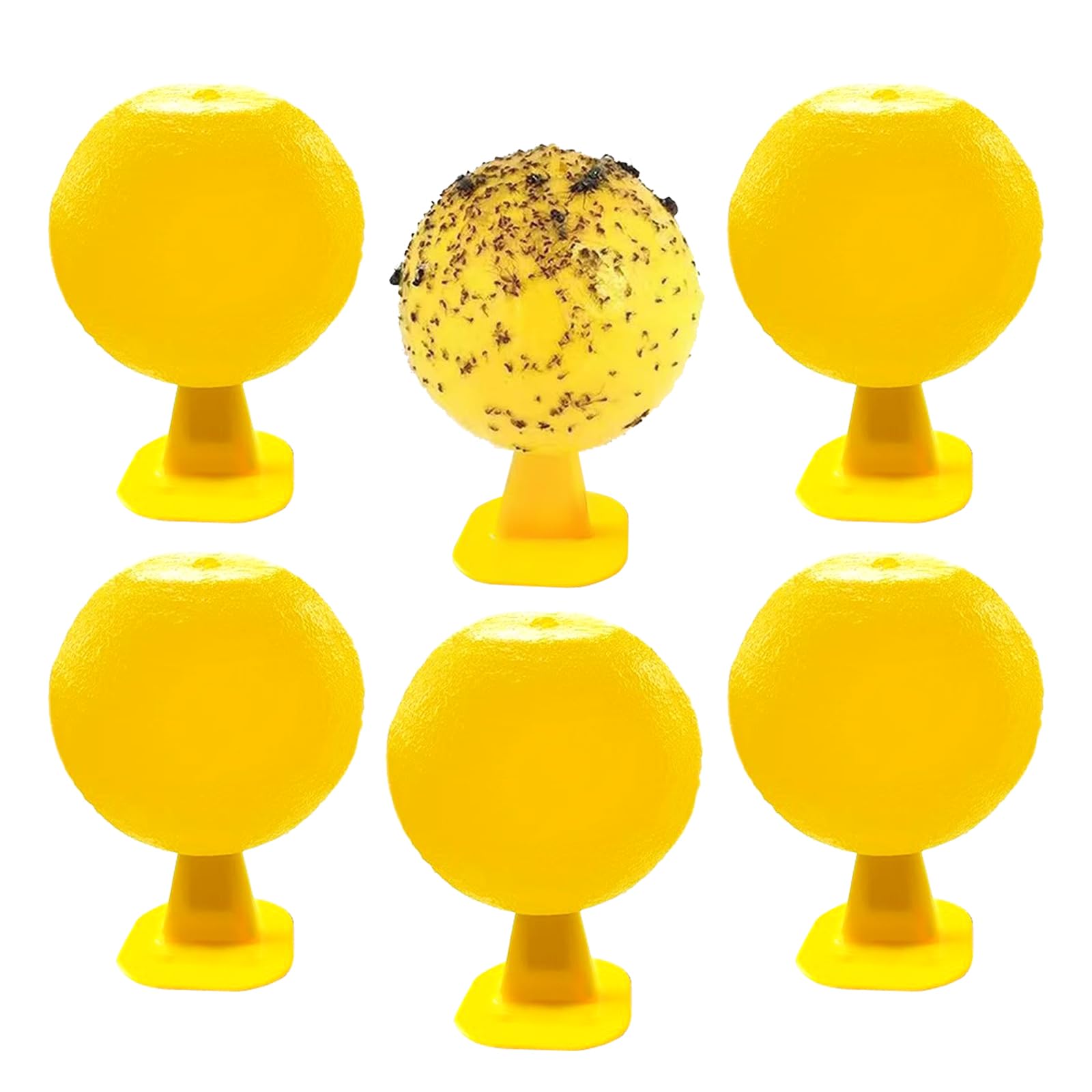 6pcs Fly Catcher Fruit Fly Catcher ultra strong fruitfly trap Sticky Insect Balls insect sticky traps for Fruit Fly Hoverfly Gnat for indoor outdoor kitchens living rooms gardens (Yellow)