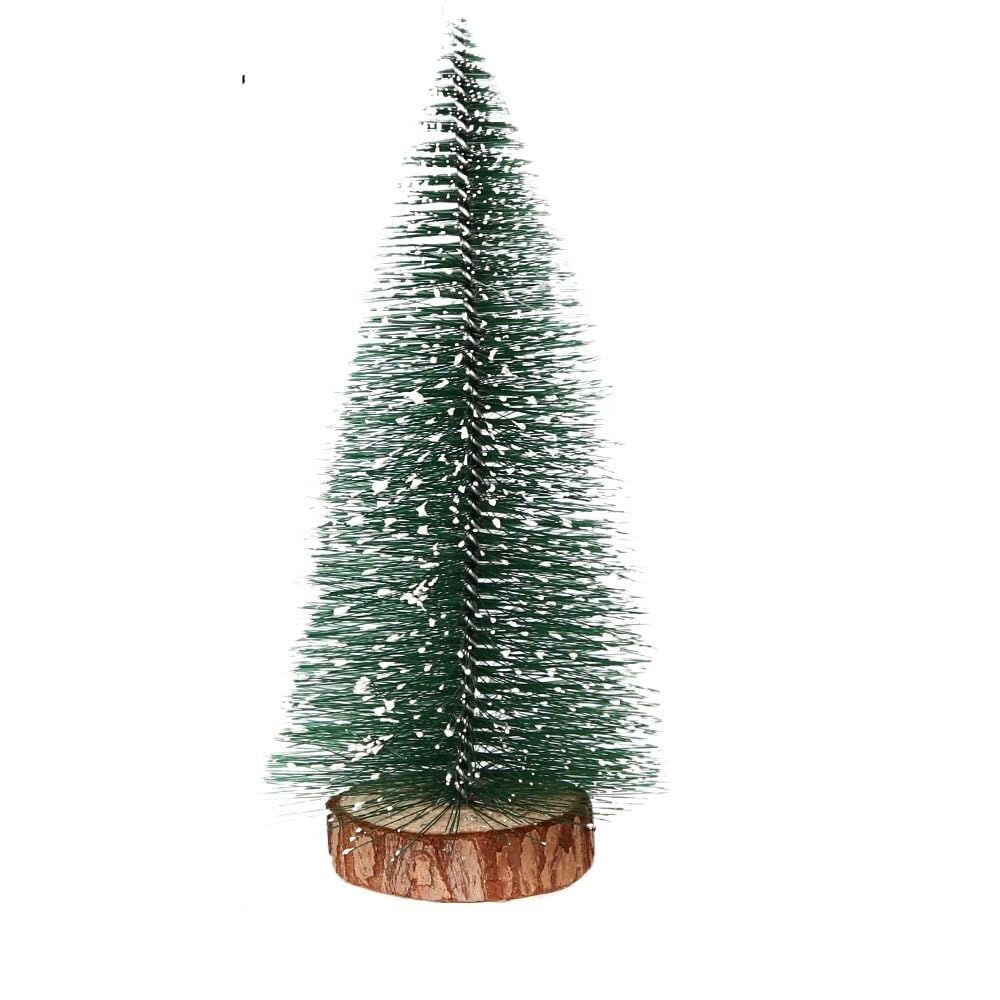 6ft Christmas Tree Artificial Mini Pine Tree with Snow and Wood Base for Xmas Holiday Party Home Tabletop Decor(40cm)