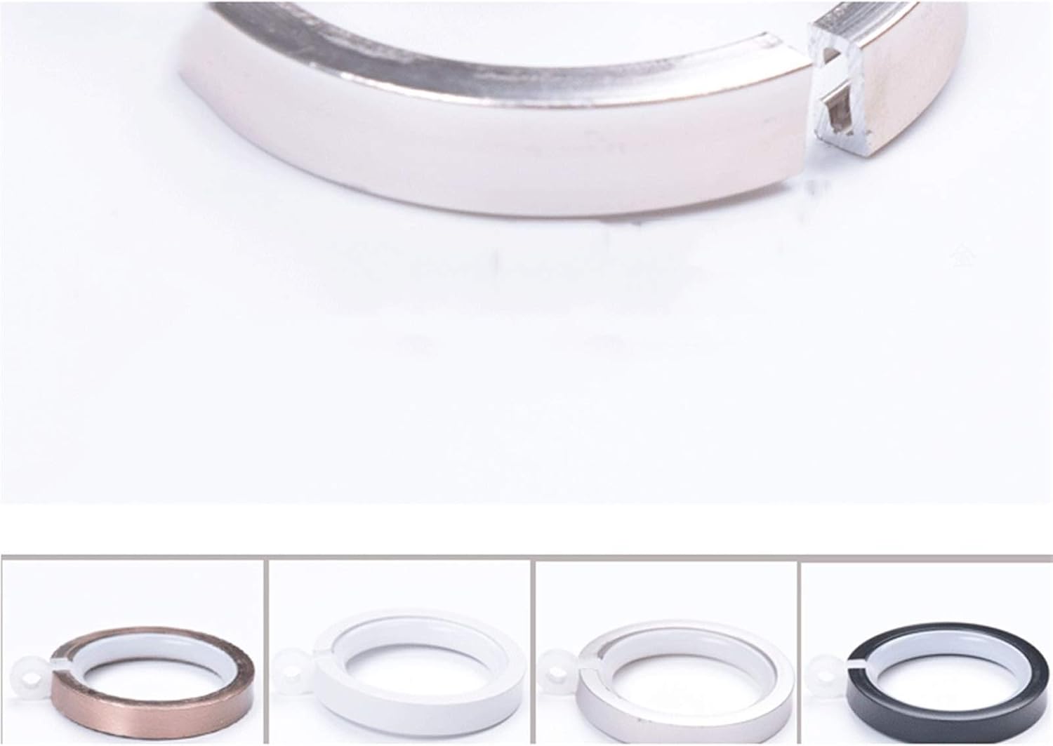 Curtain Rings Aluminum Alloy Silent Curtain Ring Multi-Color Shower Ring Curtain Accessories Curtain Buckle Shower Curtain Ring Window Curtain Ring(B)