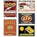 FlowerBeads Vintage Tin Signs Metal Poster Auto Motorcycle Gasoline Garage Shop Bar Home Wall Decoration (5PCS, STP Motor Oil, 20X30CM)