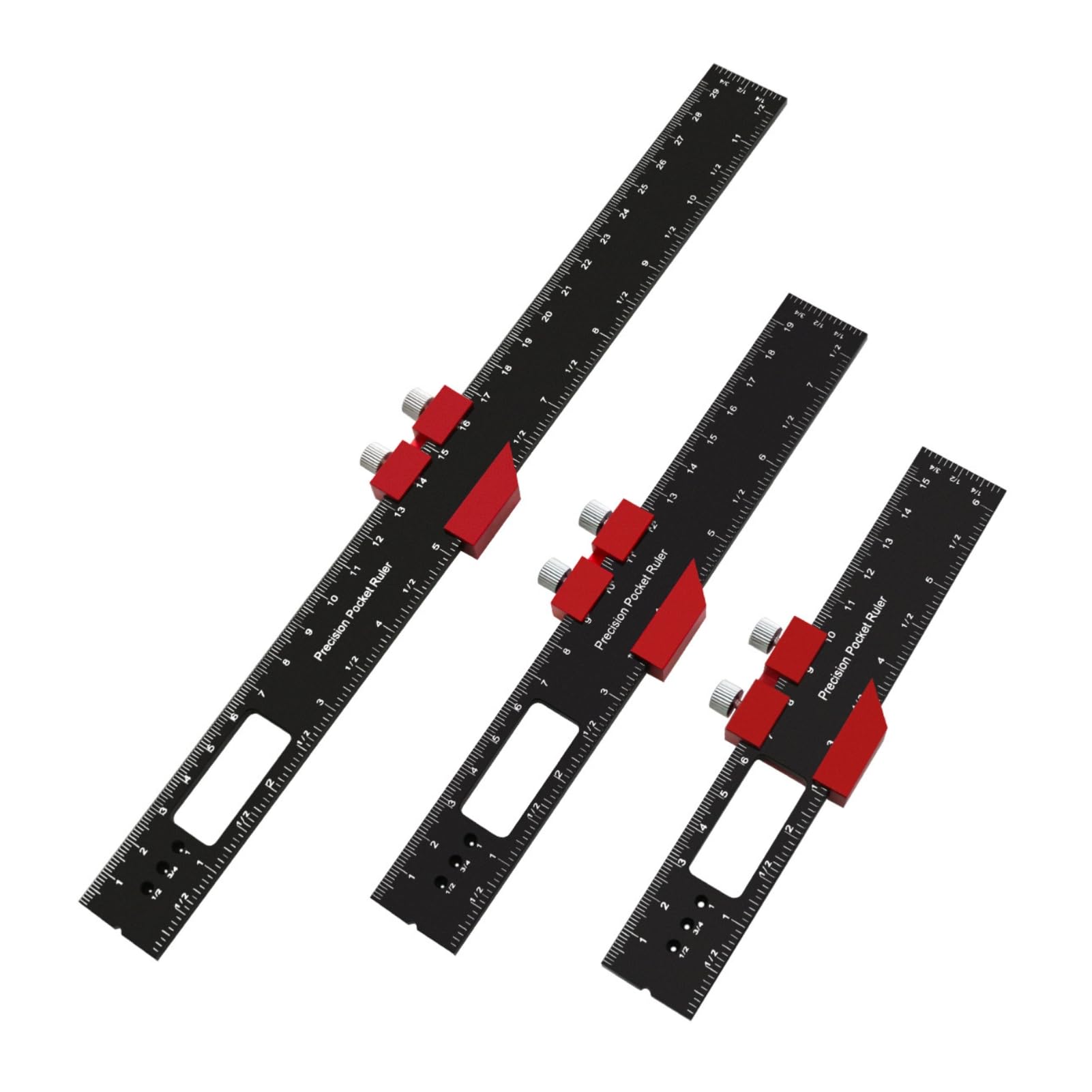 Woodworking Ruler with Slide Stops, 3PCS T Type Scribing and Square Ruler