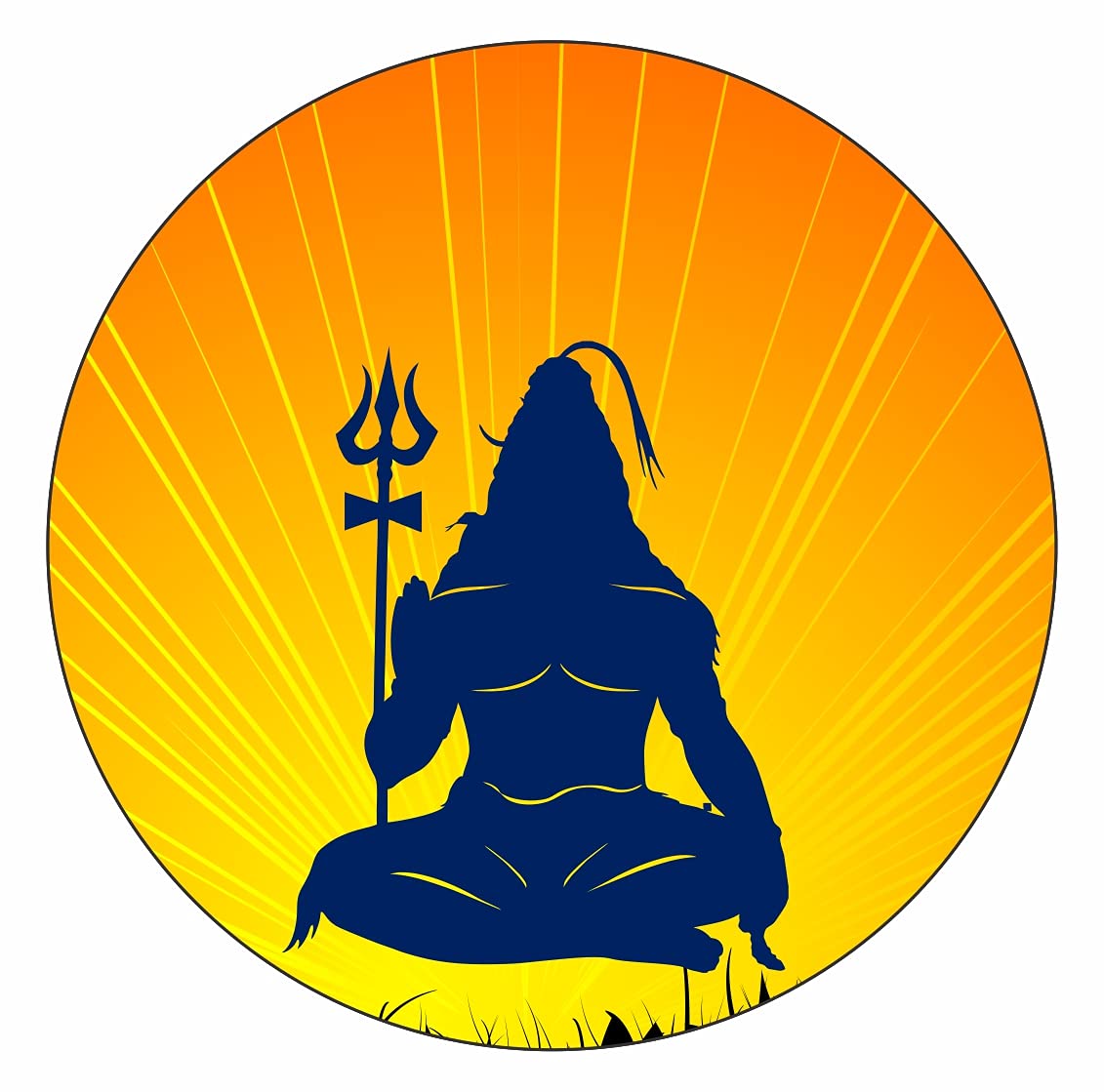 KREEPO Lord of Shiva Peaceful Sticker for Scooty, Bike- All Two Wheeler Vehicle Vinyl Multi Color(11cm X 11cm)-image-49
