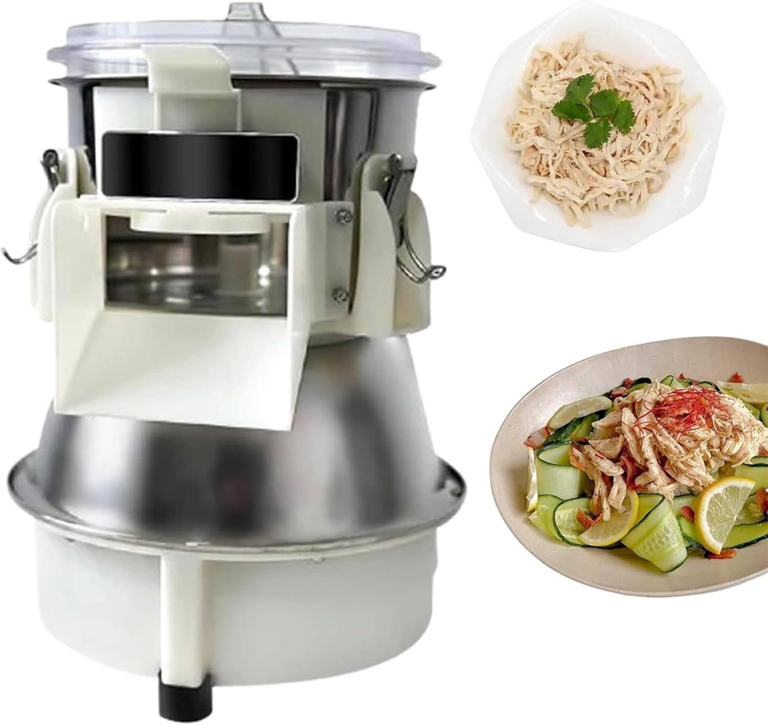 WYBYYDS 180W Automatic Chicken Crusher Food Processor, Commercial Pork Floss Machine 10S Shredding, for Cooked Chicken Breasts and Beef,37x26x25cm