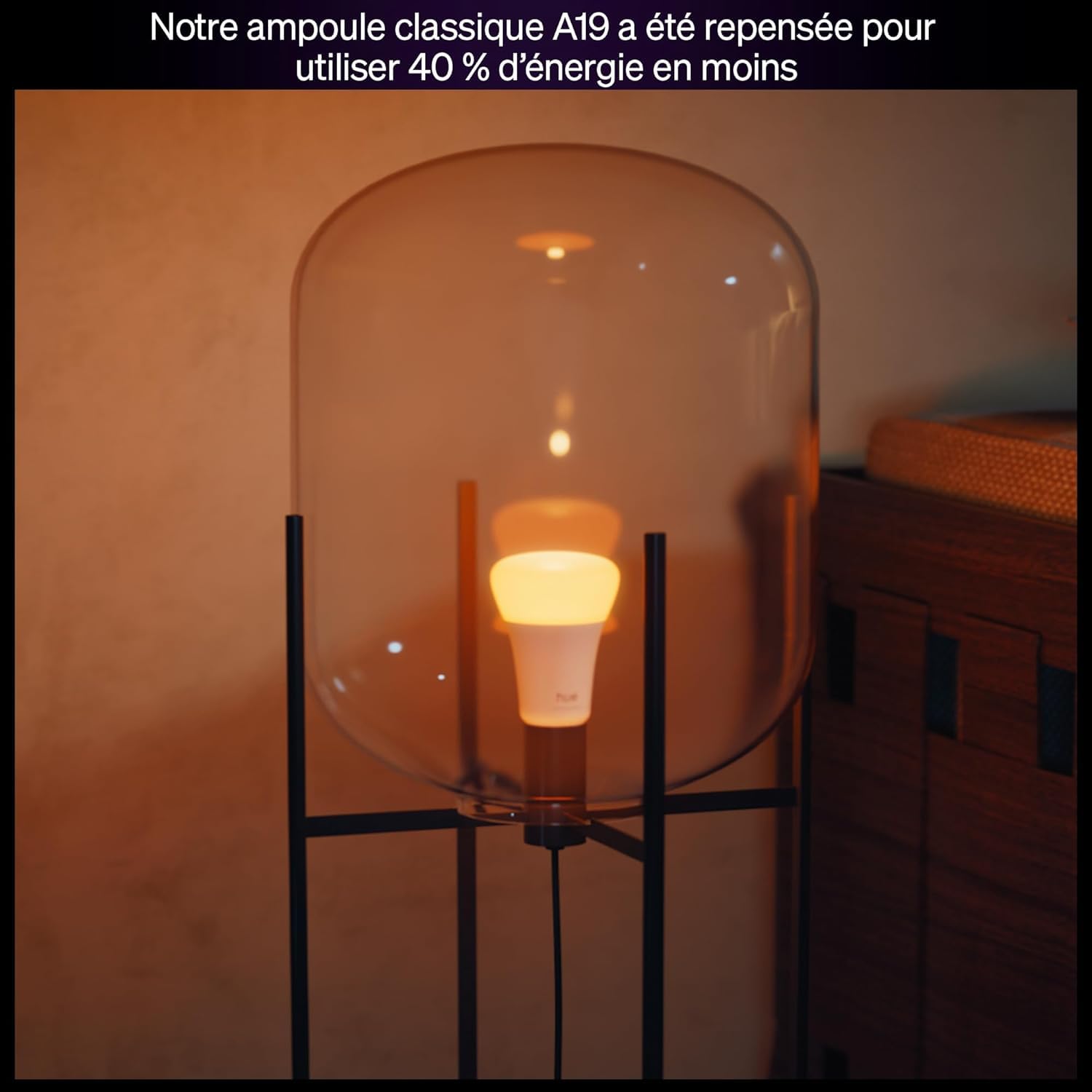 Philips Hue Ampoule connectée LED A60, White and color, Ampoule Philips Hue E27, 6 W, Spectre complet 1000-2000 K, 810 lm, Intensité variable, Compatible Alexa, Google et Apple Home, pack de 2
