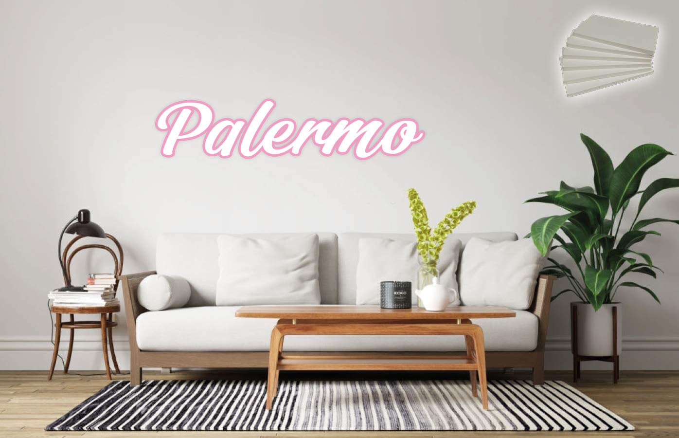 Adhesivo de pared Palermo rosa vinilo decorativo Ghisleri 60 cm con aplicación tape5 2
