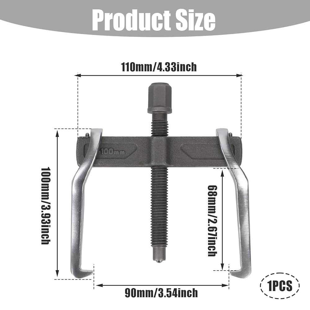 Gear Puller NQEUEPN 4 Inch 2-Arm Puller Tool, Strengthened Mannequin 2 Claw Gears Wiper Sprocket Puller Tool Set, Small Two Jaws Bearing Remover For Bearing Puller Kit