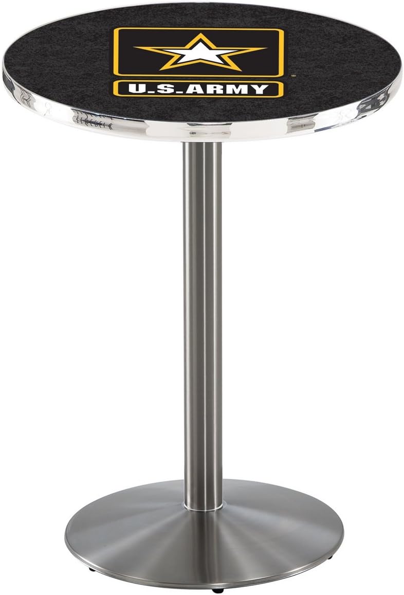 HBS L214-36" Stainless Steel U.S. Army Pub Table by Holland Bar Stool Co.