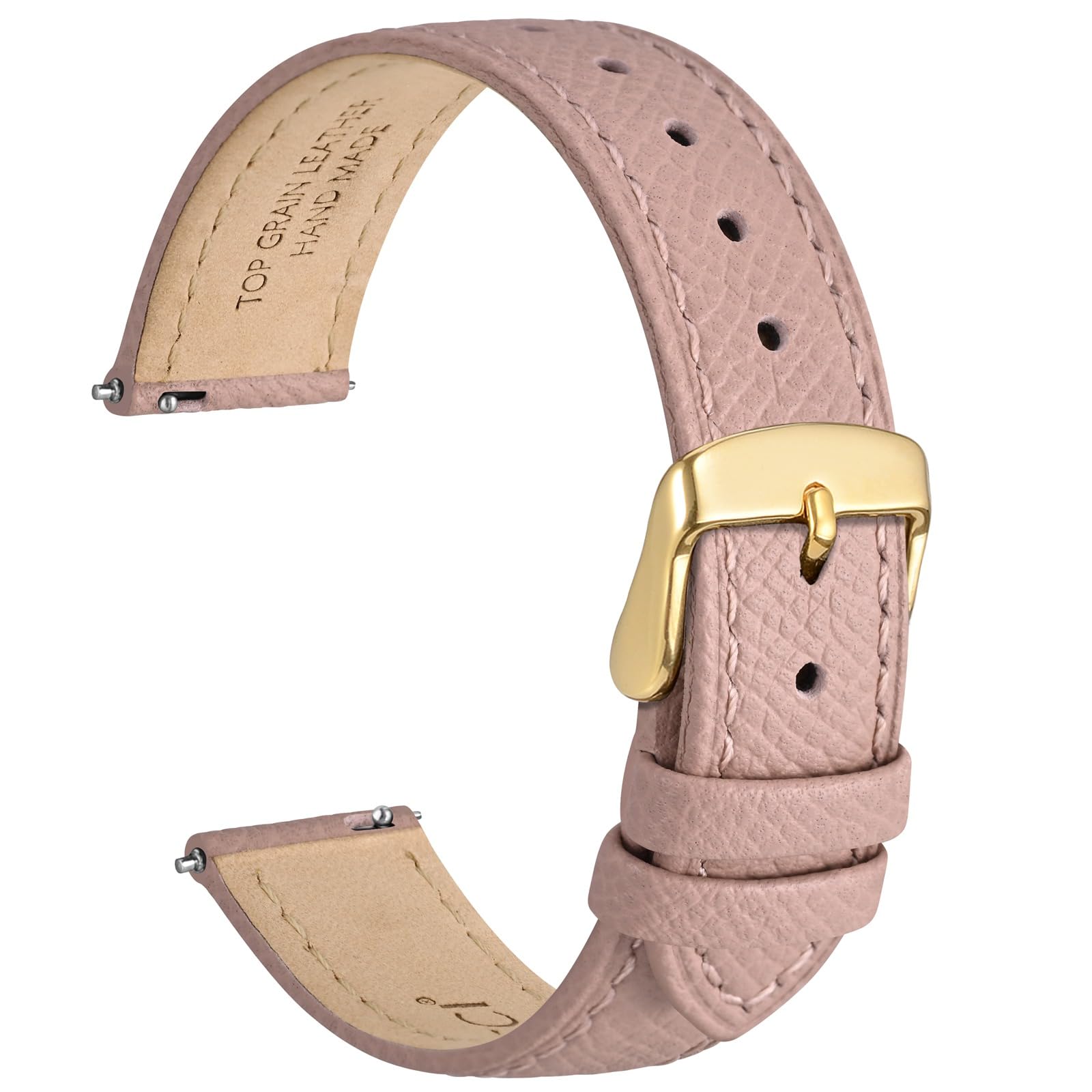 WOCCI Grace Watch Strap, Top Grain Leather, Quick Release Replacement Bands, Stainless Steel Buckle, Band Width 12mm 14mm 16mm 18mm 20mm — view 36