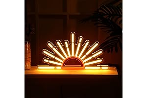 Orange Neon Sign with Sunset Aura