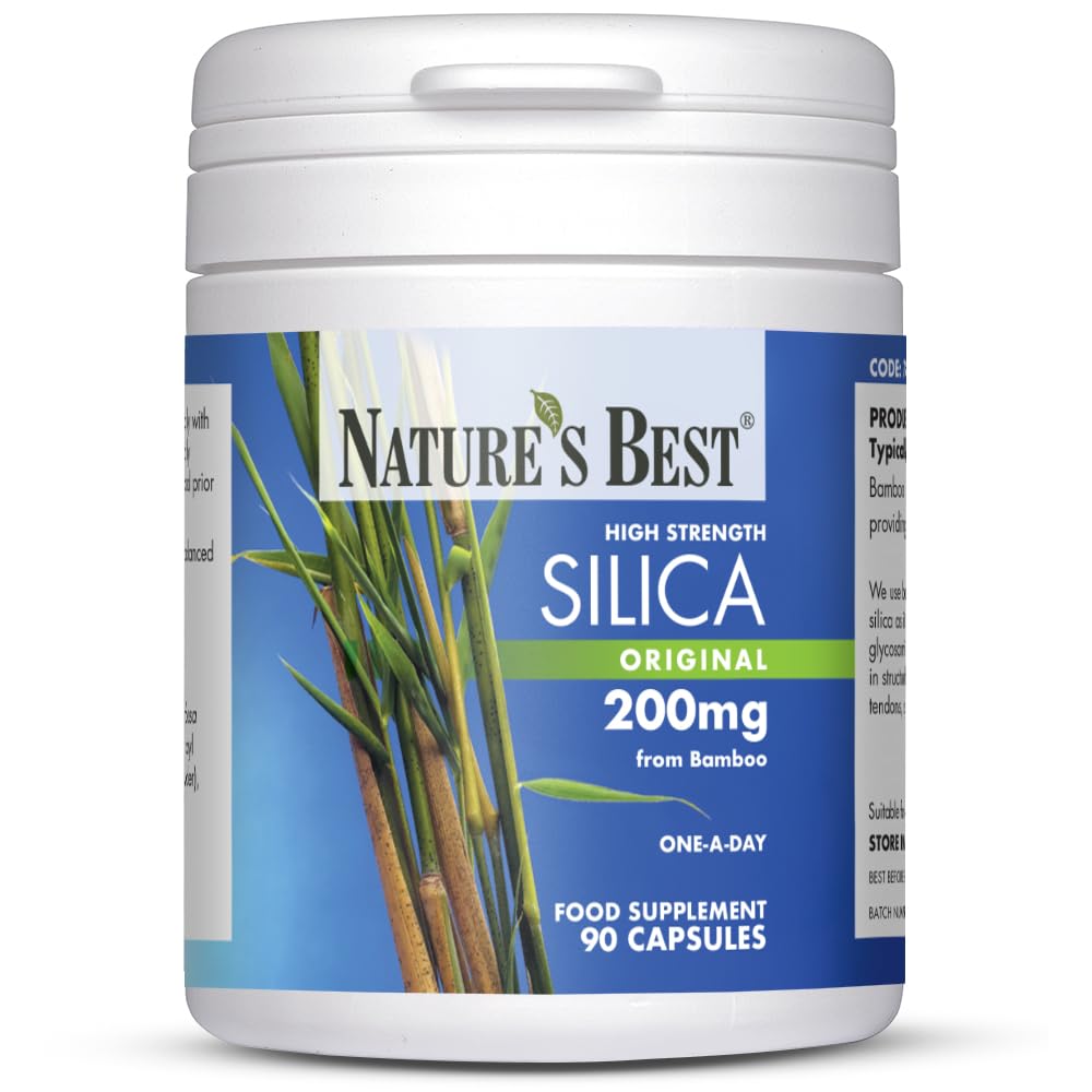 Nature's Best Silica 200mg - High Strength Naturally Sourced Silica Supplement - UK Made - 90 Vegan Capsules (3 Months' Supply)