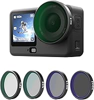 TELESIN 4-Pack CPL ND Filter Kit for DJI Osmo Action 6: ND8 ND16 ND32 CPL Snap-On SCHOTT Glass Filters for Pro Exposure Control