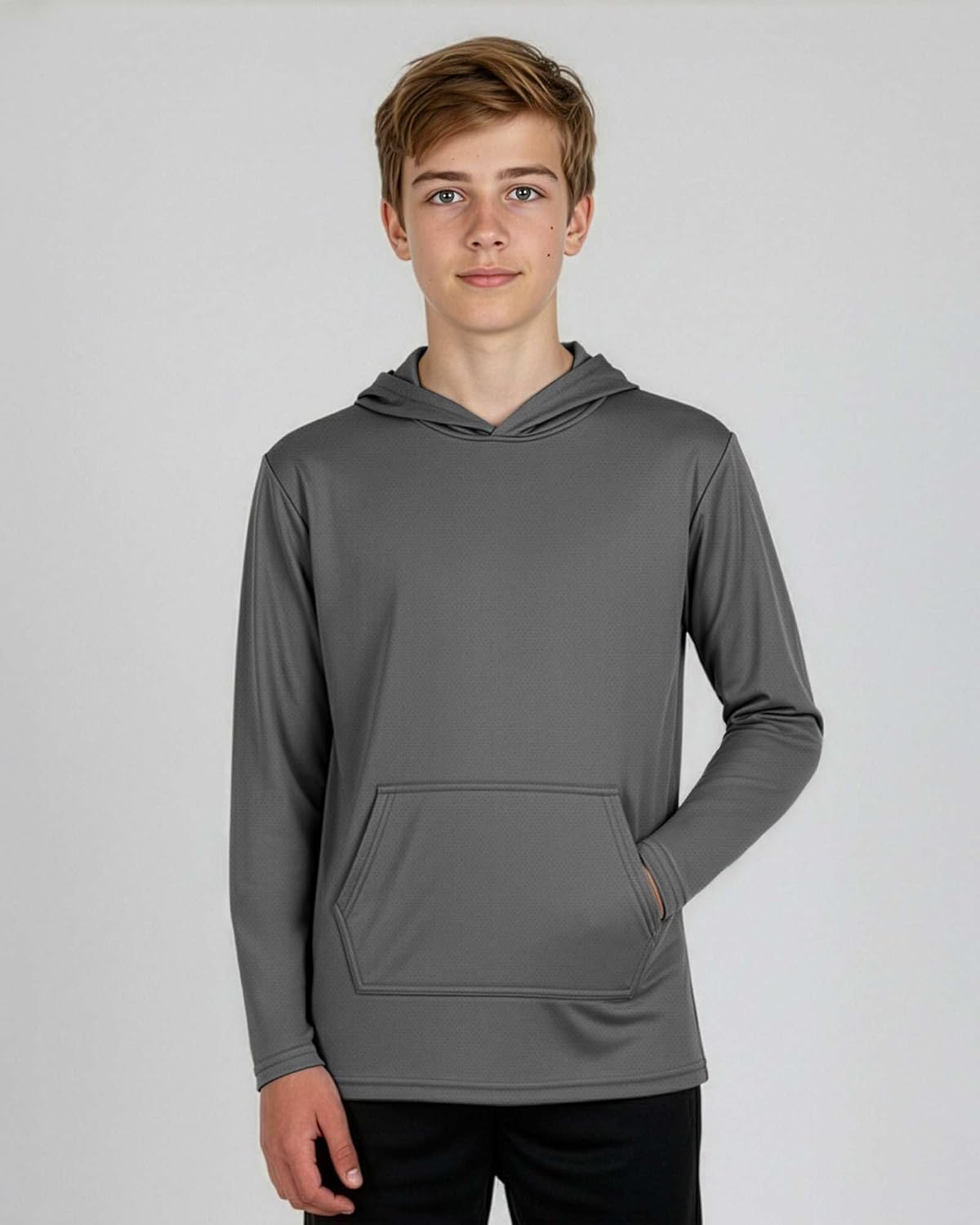 Real Essentials 3 Pack: Boys Hoodies – Youth Mesh Long Sleeve Sweatshirts with Pocket for Kids & Teens - Image 2