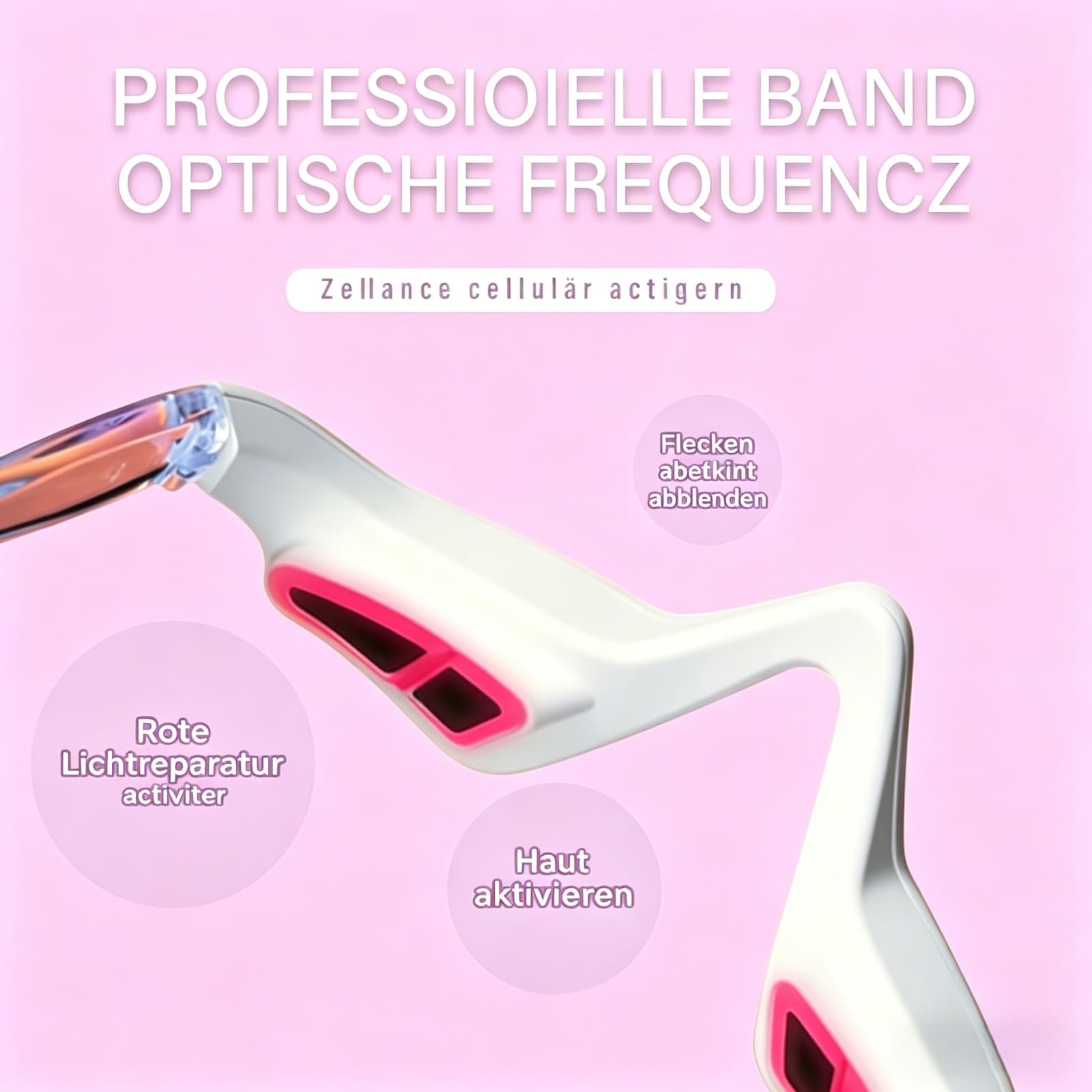 Vespera Revital Eyes Under Eyes Device Wake & Refresh Lunettes à lumière rouge pour enlever les poches sous les yeux réduit le soulagement de la fatigue oculaire (noir)
