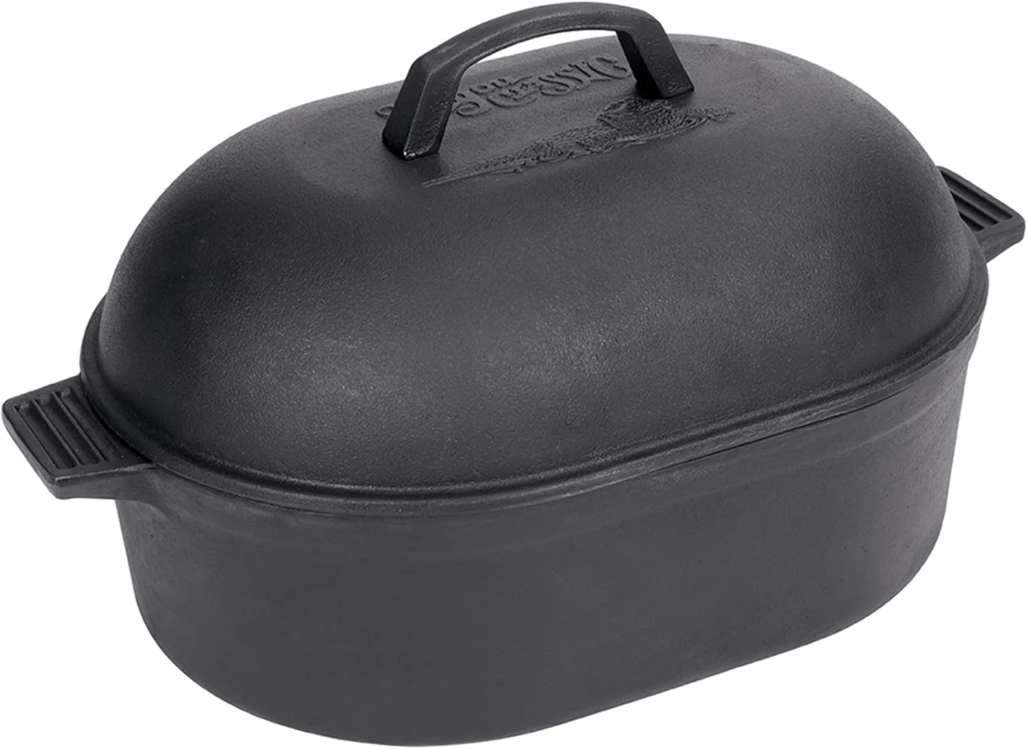 Bayou Classic 7418 12qt Cast Iron Oval Roaster Features
