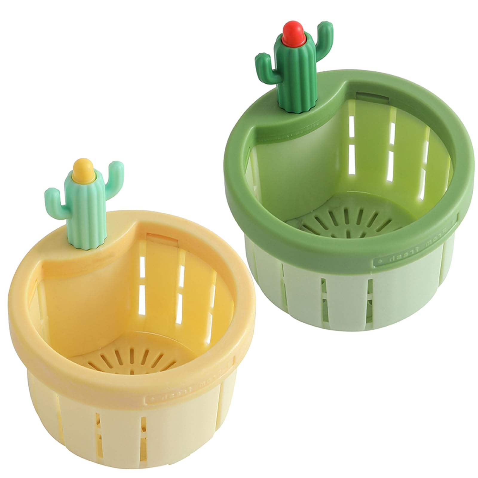 Cactus Kitchen Sink Drain Strainer, Press Automatic Dumping Basket Cactus Drainer, Self-cleaning Kitchen Strainer Basket, Food Waste Catcher Accessory Enduring