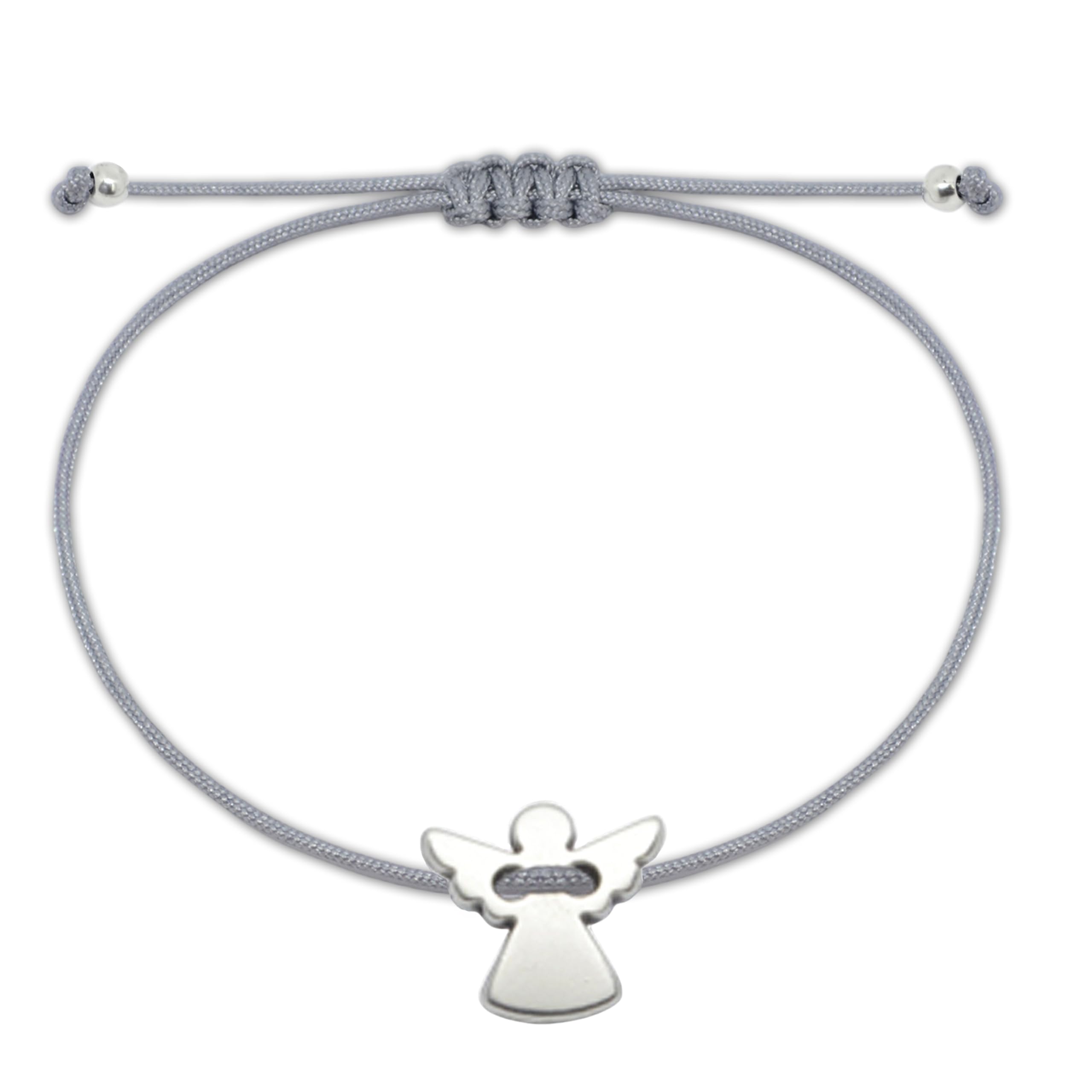 Selfmade Jewelry Schutzengel Armband Silber-Grau – Handgemacht in Deutschland – Glücksbringer zur Kommunion Konfirmation & Taufe – Geschenk Einschulung Schultüte & Prüfungen – inkl. Verpackung