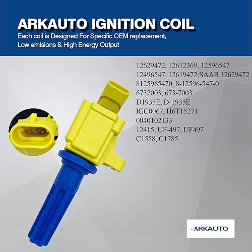 Miniatura 4 de Bobina de encendido de rendimiento 12629472 UF497 Juego de 6 compatibles con Buick Rainier Chevrolet Colorado Trailblazer EXT GMC Canyon Envoy