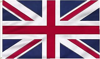 Stormflag Union Jack Flag British Flag UK Embroidered Flag 3x5ft United Kingdom Sewn Flag 90x150cm 210D Nylon Durable Union Jack Flag with Sewn Stripes, Canvas Header And Brass Grommets, Vivid Color