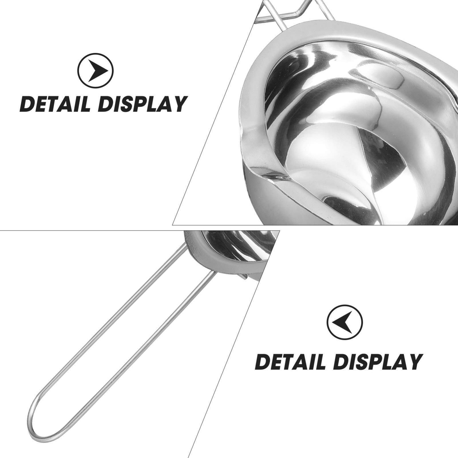 Healifty Creamcheese Stainless Steel Melting Pot with Handle Stainless Steel Double Boiler Pot with Stirring Spoon for Melting Chocolate Candy and Candle Making 400ml Caramel Chocolate