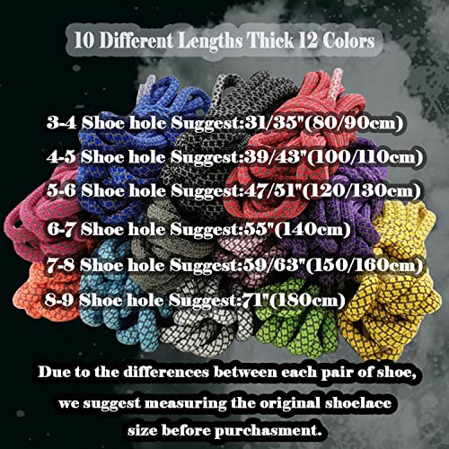 Image of VASGO Sport Round Shoe Laces Reflective, for Sport /Casual /Trainer Sneaker [5 Different Lengths Thick 12 Colors]