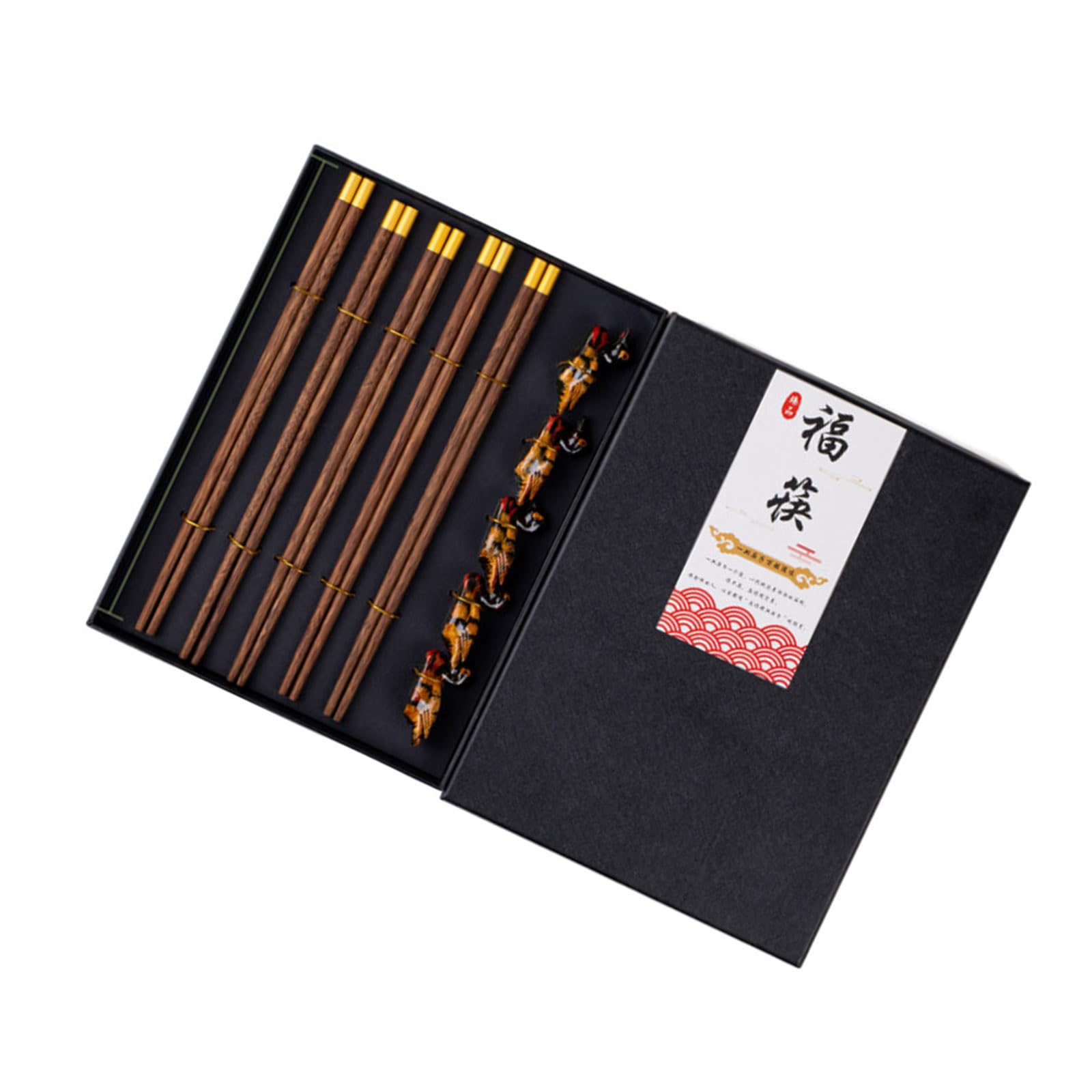 Tsophreniq Wood Chopsticks and Rest Set Modern Natural Finish Tableware for Family Dining Sustainable Wooden Dining Utensils Natural Wood Chopsticks and Stand