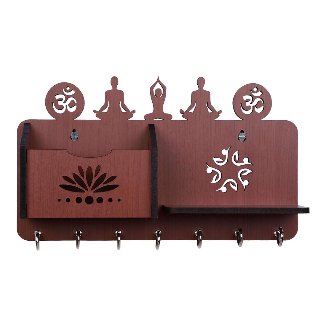 Sehaz Artworks Key Holder for Home | Key Hanger | Key Stand | Key Holders for Wall (7 Hooks, MDF Brown) (B07XY76HDB) Amazon Price History, Amazon Price Tracker