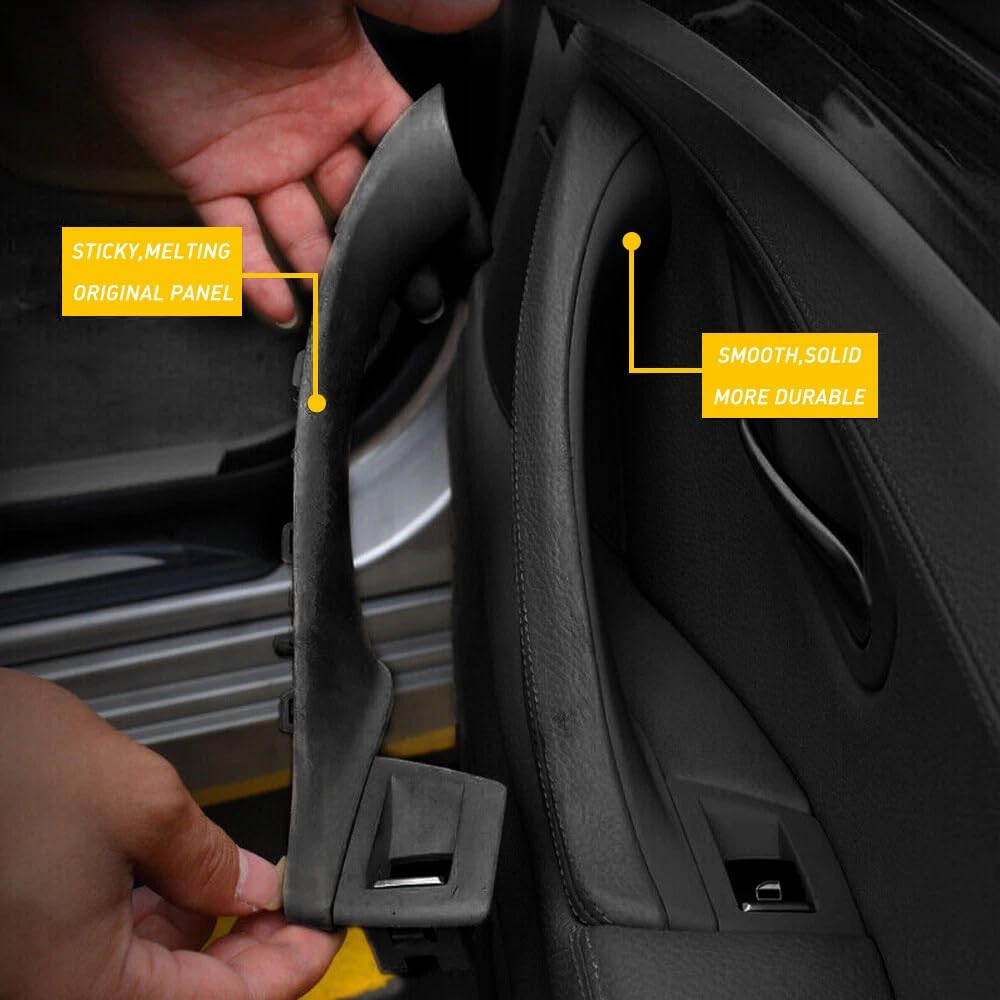 Innentürgriff 1 Set Türverkleidungsknauf schwarz ，Türgriff Innen Kit Ersatz für 5er F10 F11 518d 520d 520i 530d 535i 2009 - 2016 Autozubehör Teil# 51417225873 51417225851