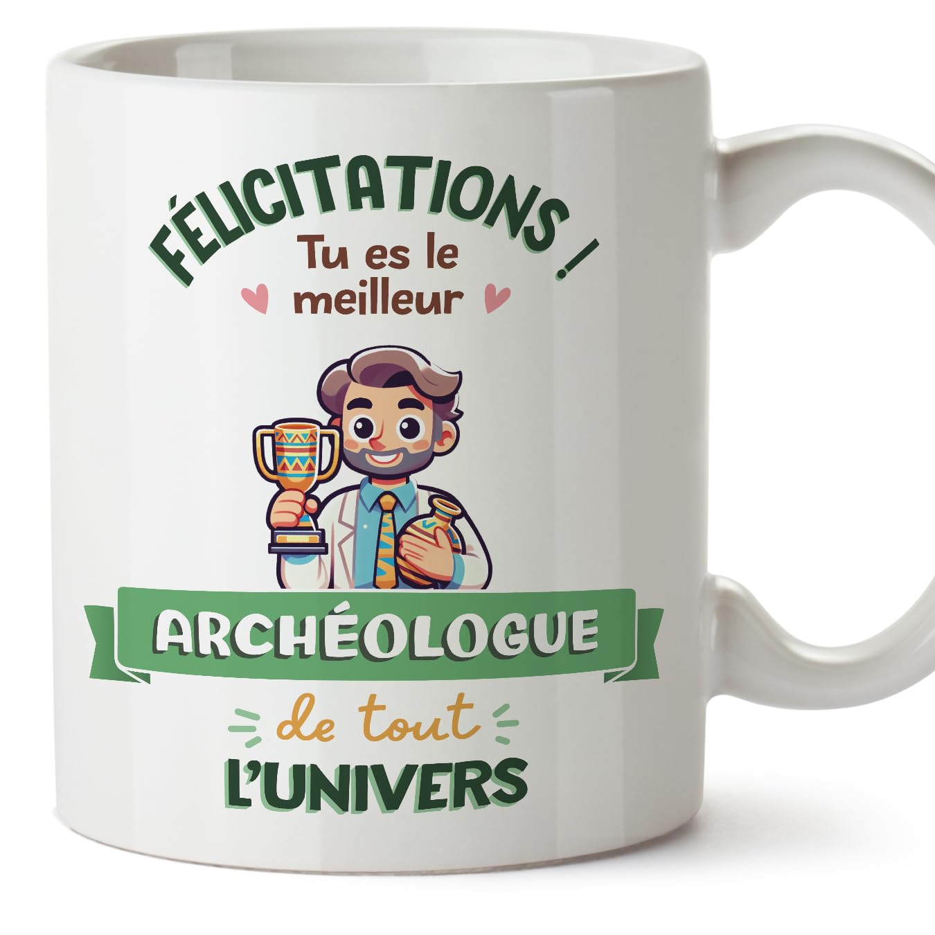 MUGFFINS Archaeologist Man Mug - in French - Meilleur Univers Trophée - Funny Gift for Colleagues - Ceramic 11oz Mug — image 1