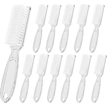 SQULIGT 12 Pcs Handle Grip Cleaning Brushes, Hand Fingernail Nail Scrub Manicure Brush Pedicure Brush, Use for Toe and Nails Cleaning Clear Handle