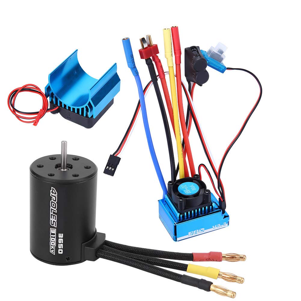 Silnik 3650 z Regulatorem ESC 3100KV do Modeli RC 1:10 (80A) | Materiał stopowy, maksymalna prędkość obrotowa 50000, opcje 45A-120A
