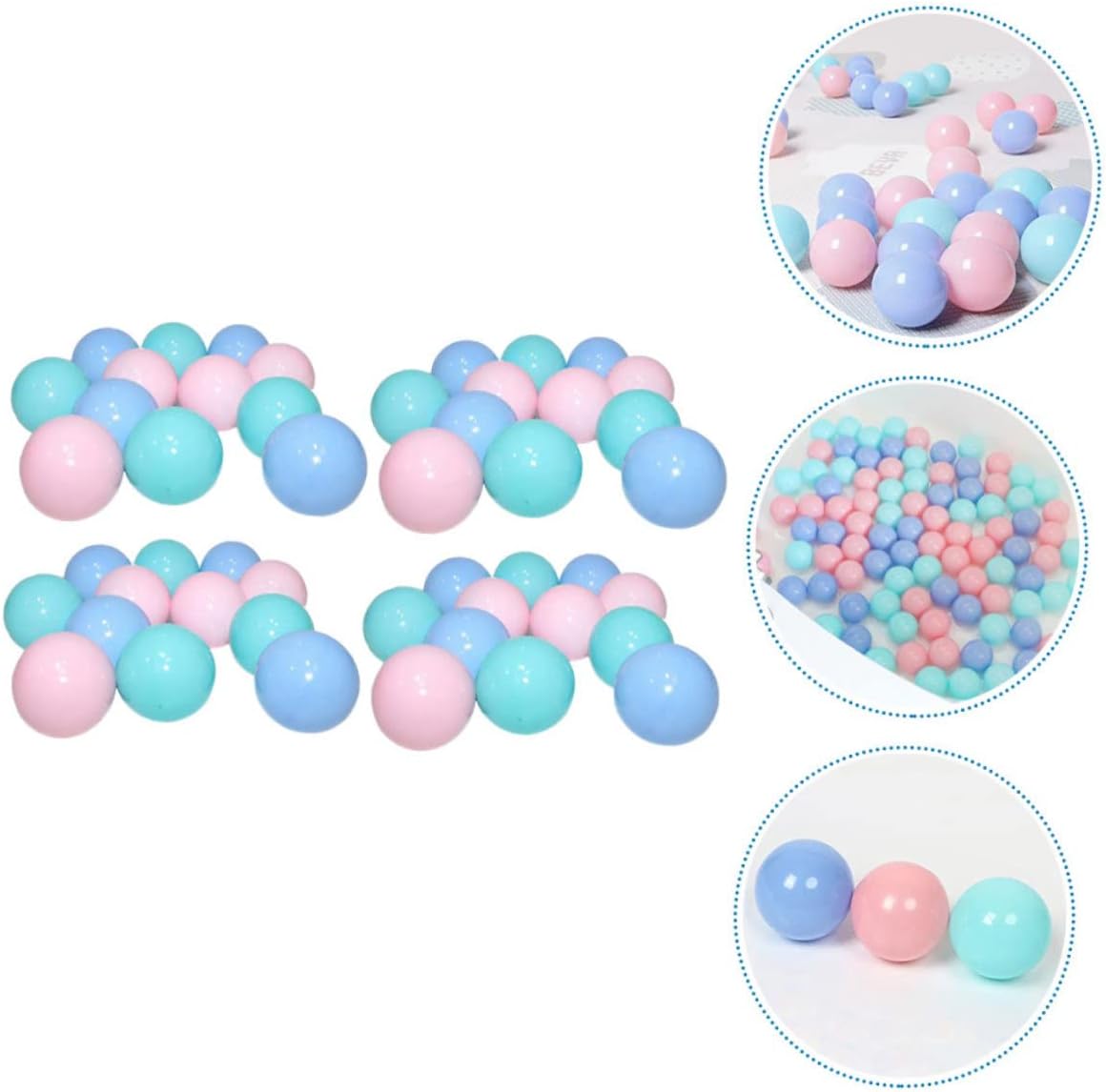 Vaguelly 100pcs Thick Ocean Balls Toy Set for Kids Colorful Crush-Proof Play Balls for Pits Educational Fun for Boys and Girls in Playgrounds and Pools