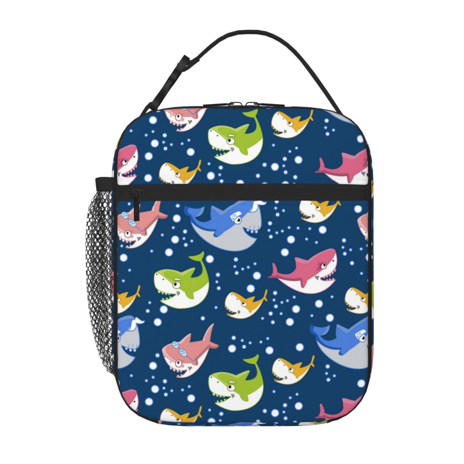 Sharks Lunch Box for Boys Girls Kids Insulated Reusable Lunchbox Lightweight Bubble Shark Lunch Tote Bag for School